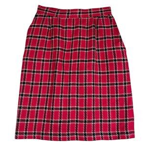 Vintage 80s Evan Picone Plaid Brig O’ Doon Wool Pencil Skirt Sz 10 Preppy Retro